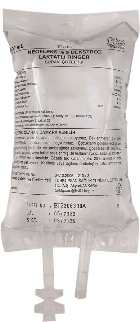 Neofleks %5 Dekstroz Laktatlı Ringer 500 ML