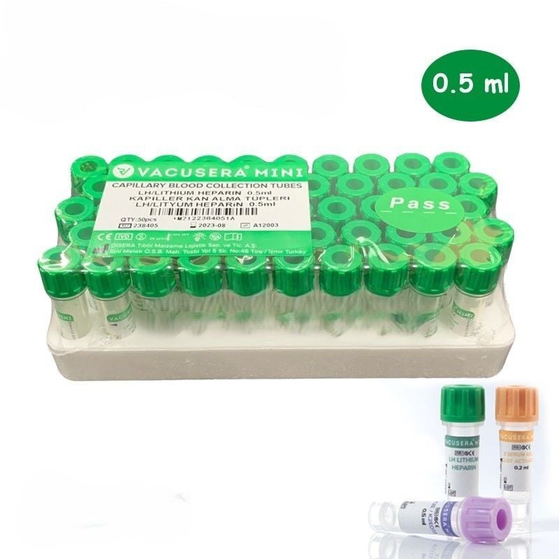LH Lityum Heparinli Tüp 0.5 ml Pediatrik 100 Adet