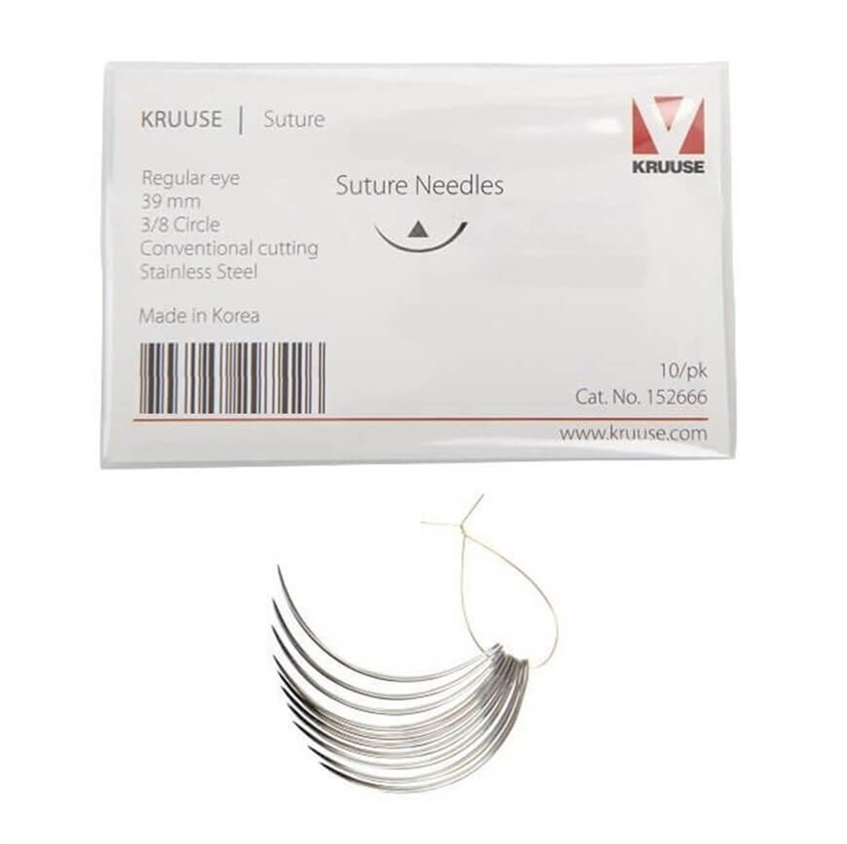 Kruuse Sütür İğnesi Regular 3/8 Keskin 65 MM 10'lu Paket