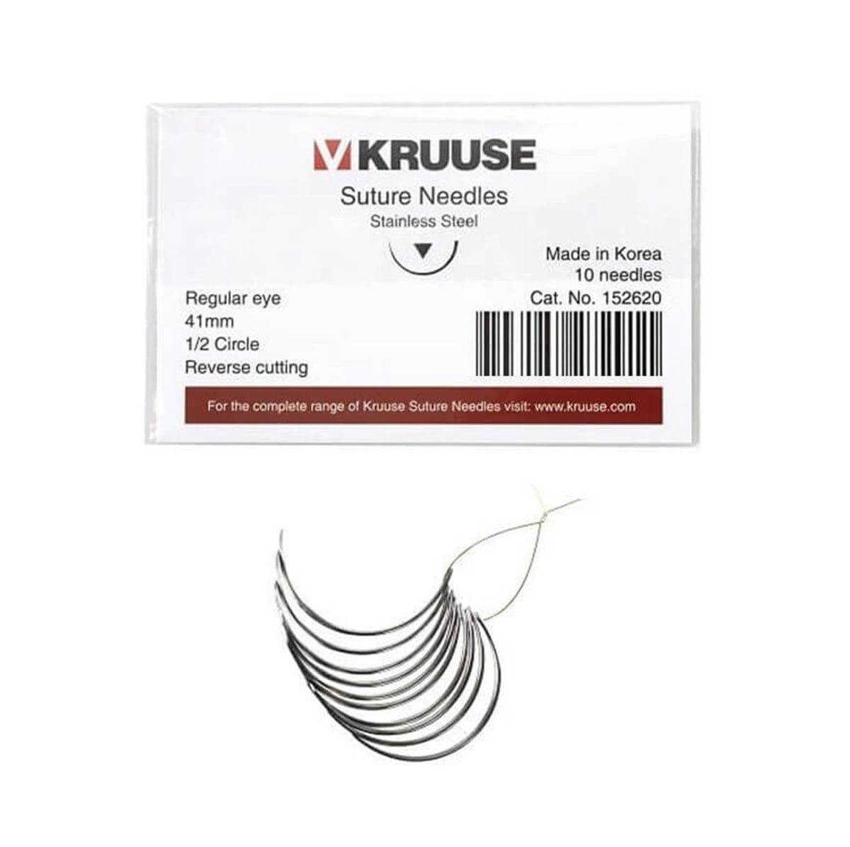 Kruuse Sütür İğnesi Regular 1/2 Keskin 41 MM 10'lu Paket