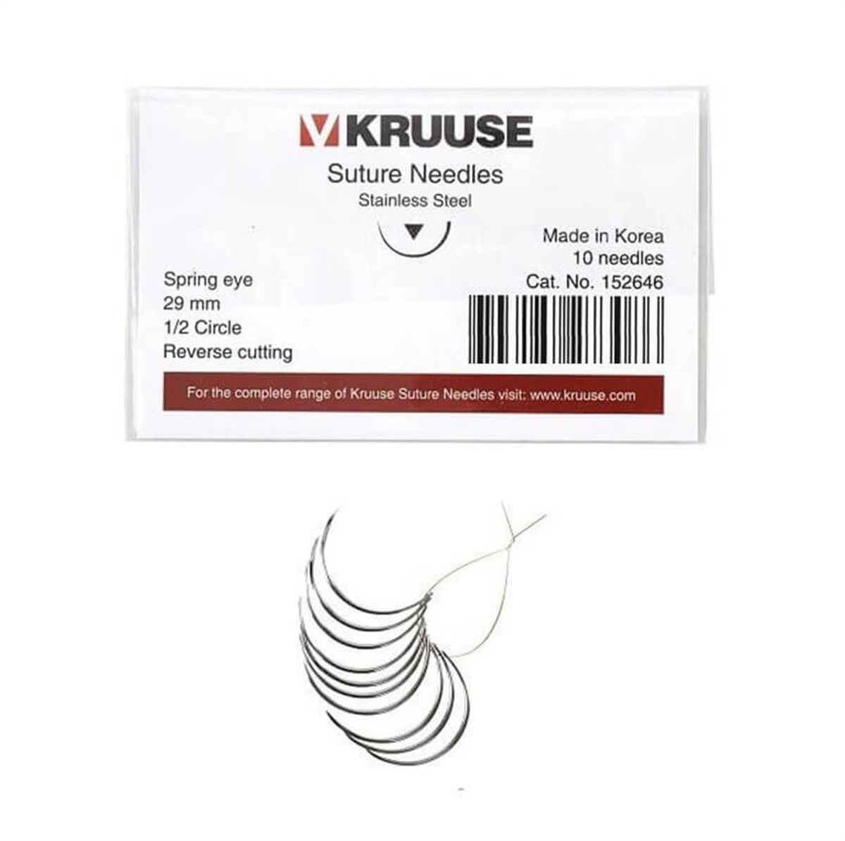 Kruuse Sütür İğnesi Spring 1/2 Keskin 29 MM 10'lu Paket