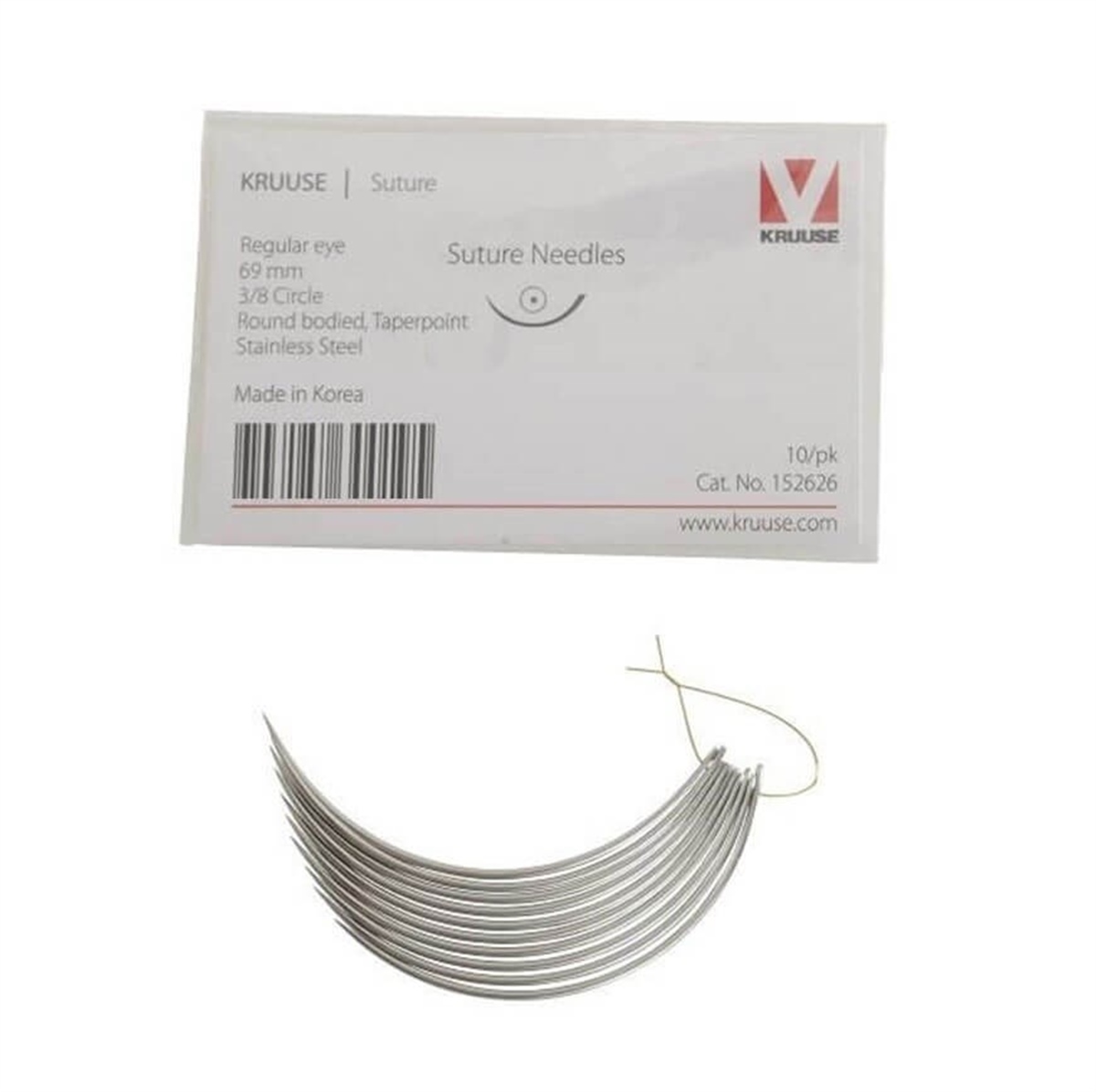 Kruuse Sütür İğnesi Regular 3/8 Yuvarlak İğneli 69 MM 10'lu Paket