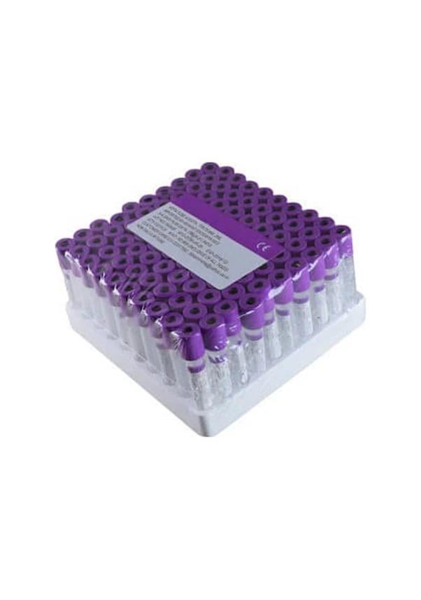 Vakumlu K3 Edtalı Tüp 2 ML (Mor Kapak) 100'lü Paket
