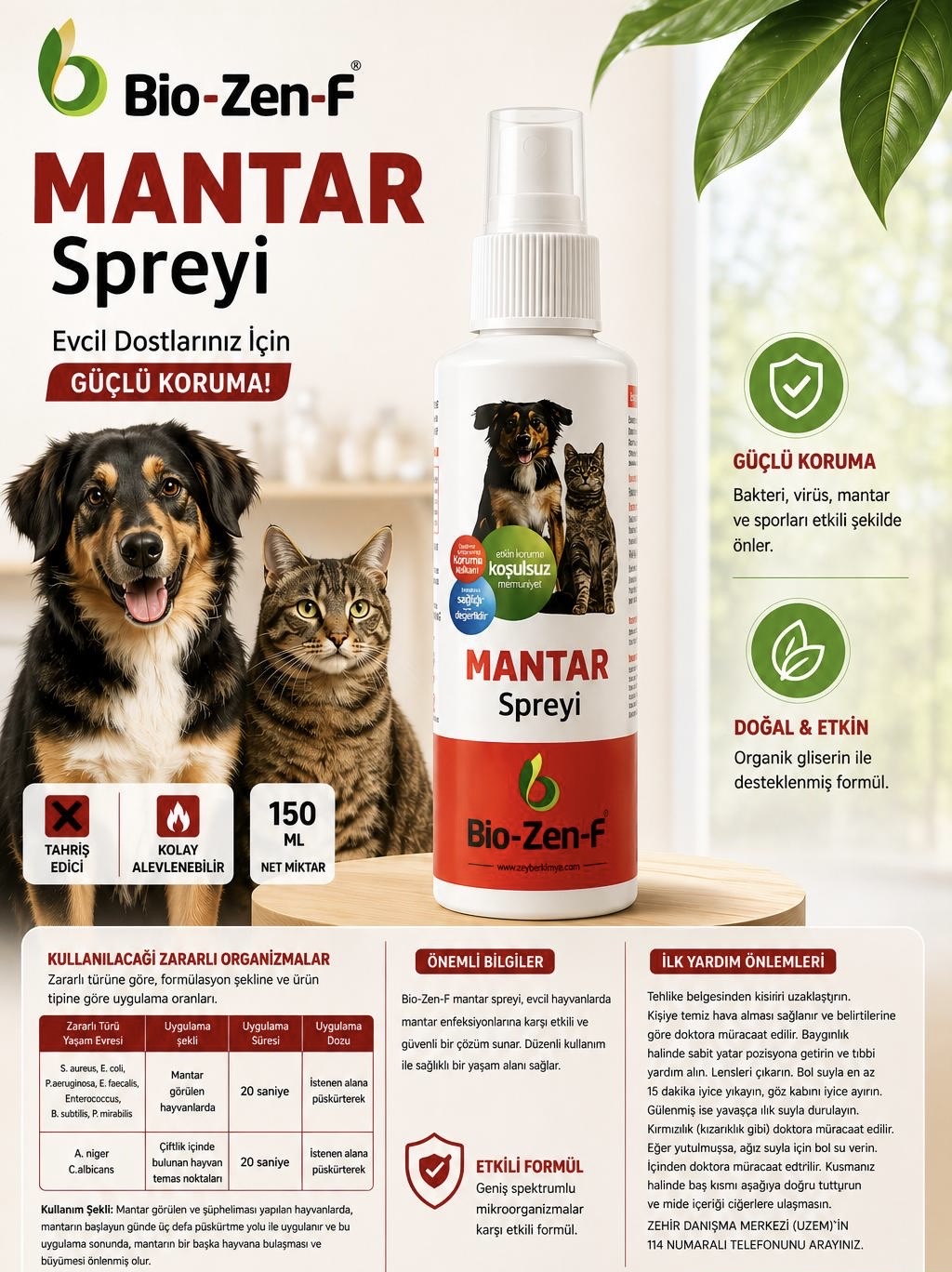 Bio-Zen-F Mantar Spreyi – 150 ml
