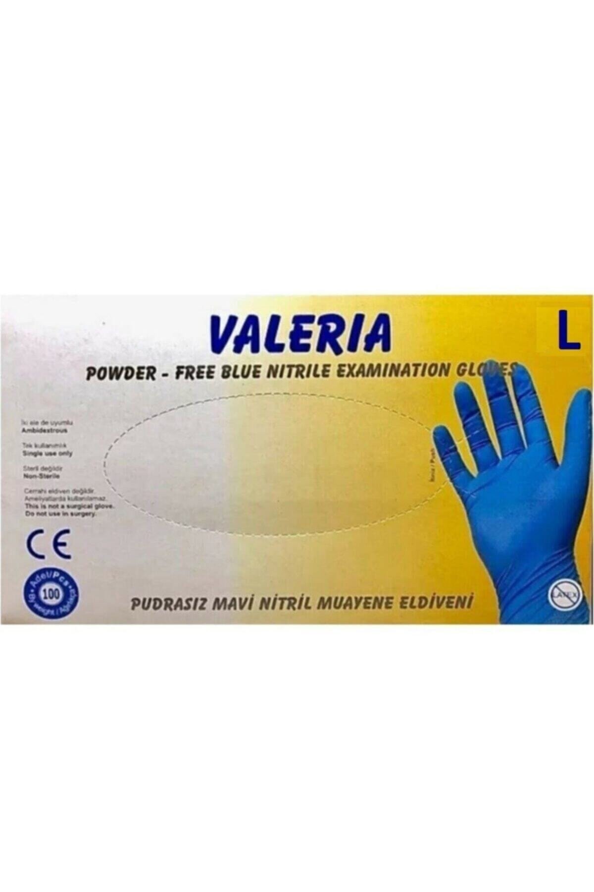Eldiven Nitril Mavi Large Valeria