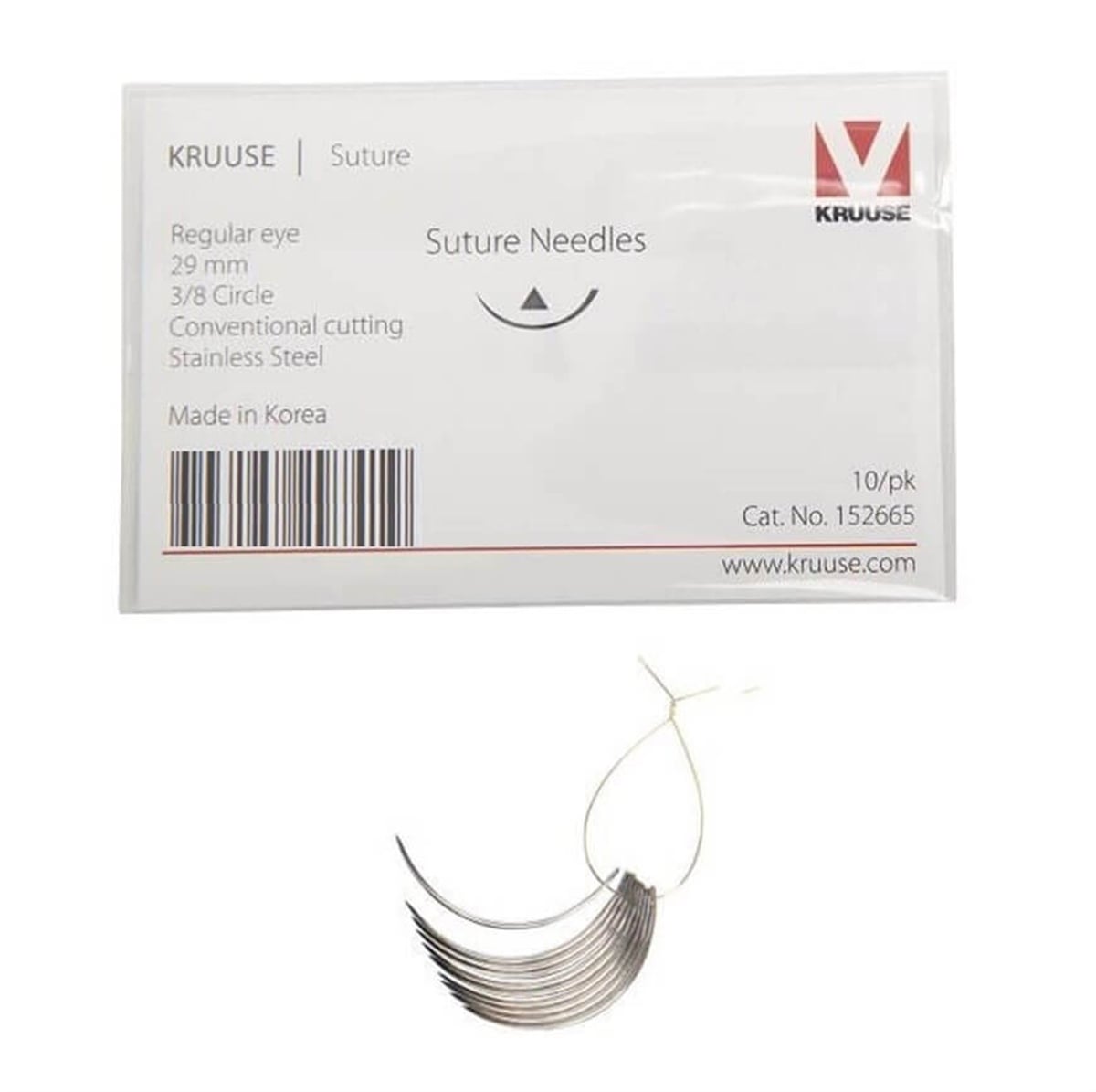 Kruuse Sütür İğnesi Regular 3/8 Keskin 39 MM 10'lu Paket