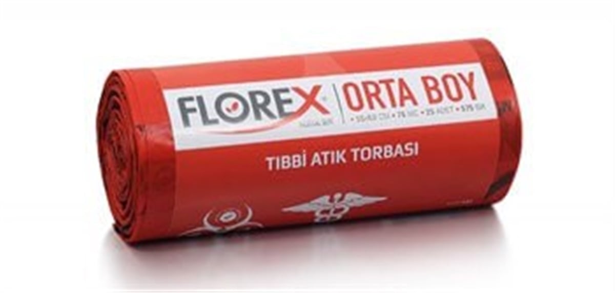 Tıbbi Atık Torbası (Poşeti) 55 CM*65 CM (orta boy)  25'li  Paklet