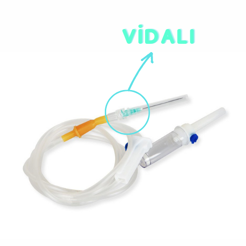 Brp Serum Seti 25 'li Paket Yeşil uçlu  (VİDALI)